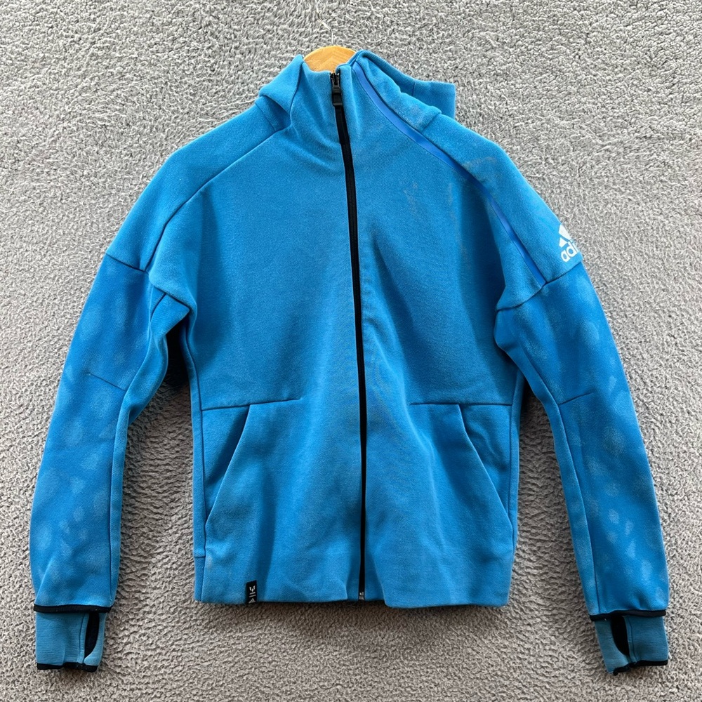 Adidas Lionel Messi Blue Zne Zip Up Hoodie Men’s Size Small